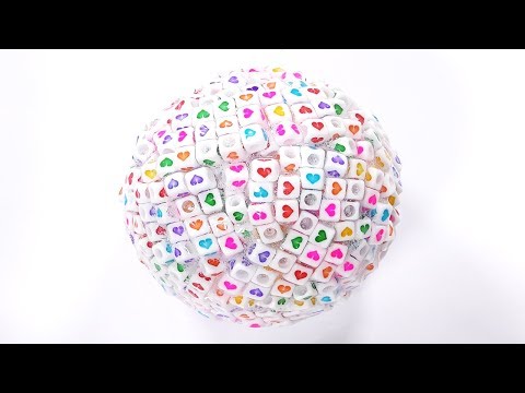 【ASMR】ハートのキューブビーズスライム【音フェチ】SUPER CRUNCHY SLIME【SlimeTube】