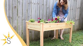 Sunnydaze Outdoor Wood Elevated Garden Planter Box - 27.5 Inches Tall-HB-703
