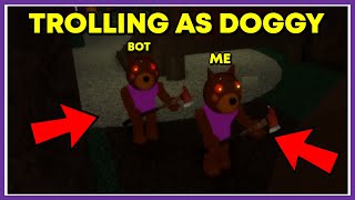 Roblox Piggy Trolling As The Doggy Skin On Forest Map Cute766 - roblox piggy city map background