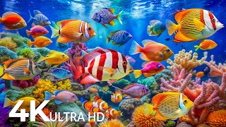 Aquarium 4K UHD 🐠 Relaxing Coral Reef Fish Tank with Soothing Music for Sleep, Study & Meditation