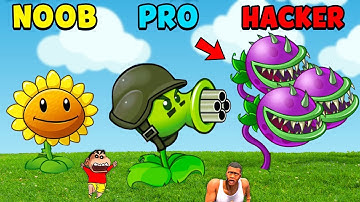 NOOB vs PRO vs HACKER in MERGE PLANTS and ZOMBIES with CHOP and SHINCHAN | AMAAN-T