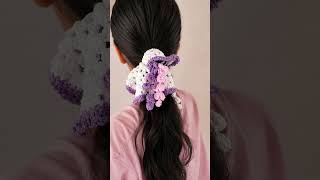 Wisteria Hair Tie 💜✨ #Crochet #HairAccessories #Handmade #DIY #Shorts