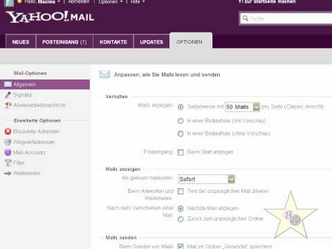 Tutorial 5 - Yahoo Emaileinstellungen