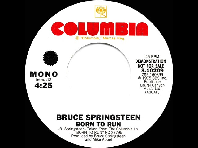 1975 Bruce Springsteen - Born To Run (mono radio promo 45) - YouTube