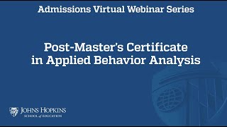 Famous Post-Master’s Certificate in Applied Behavior Analysis Program Admissions Webinar Profile