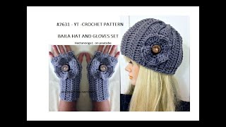 CROCHET HAT, FLOWER, AND TEXTING GLOVES or mittens SET, Easy crochet pattern # 2631