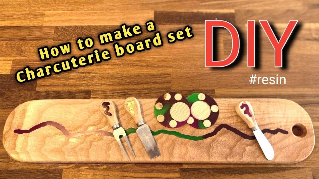 DIY, How To Make an EPOXY RESIN CHARCUTERIE BOARD set YouTube