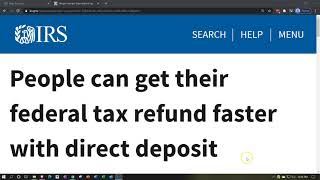IRS News - People can get their federal tax refund faster with direct deposit
