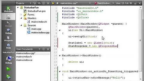 C++ Qt 25   QStatusBar