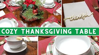Cozy Thanksgiving  &  Christmas Tablescape / Farmhouse Red & Green Tablescape
