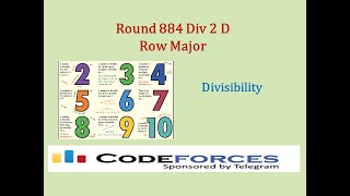Codeforces Round 884 Div 2 D/Div 1B: Row Major