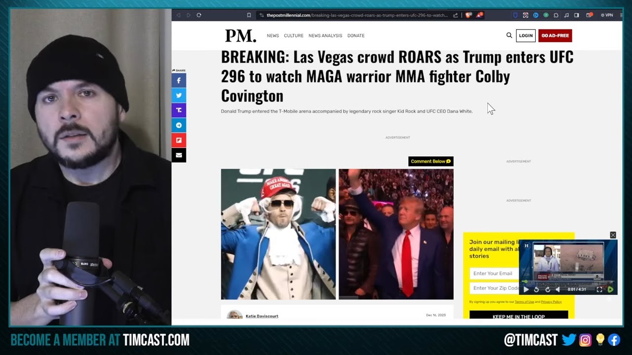 UFC Crowd ERUPTS As Trump Enters UFC296, Biden’s Polls SO LOW Trump CANNOT LOSE 2024 As Of Now