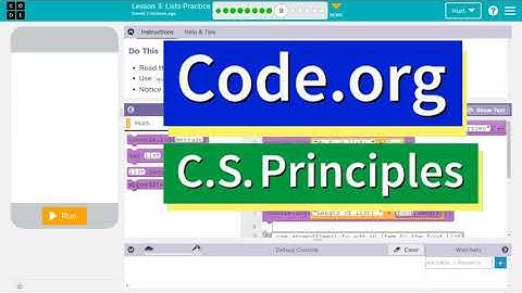 Code.org Lesson 3.9 Lists Practice | Tutorial with Answers | Unit 5 C.S. Principles 2022