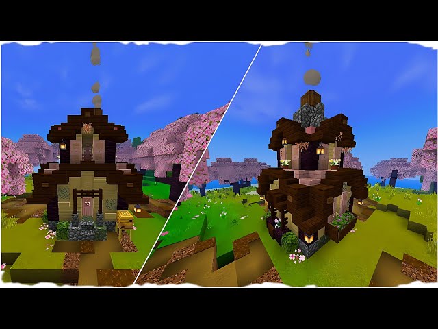 Casa de madeira de cerejeira simples #minecraft #tutorial #build