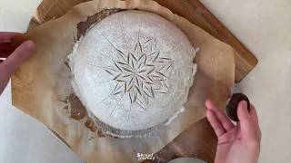 Sourdough bread scoring - Rosette design