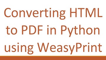Converting HTML to PDF in Python using WeasyPrint