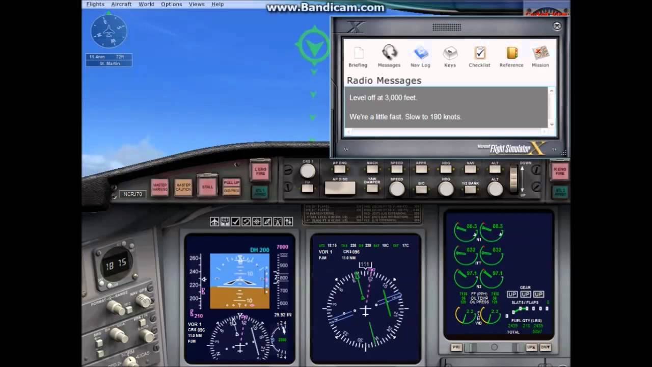 Flight Simulator X gameplay. Landing in the carribean