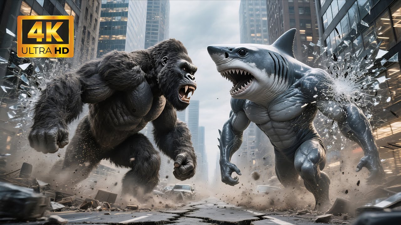 City Under Siege: King Kong vs Giant Shark - EPIC BATTLE