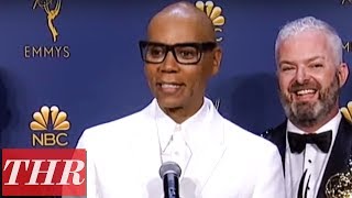 Cast & Crew of 'RuPaul's Drag Race': 2018 Emmy Awards Winners Backstage Interview | THR