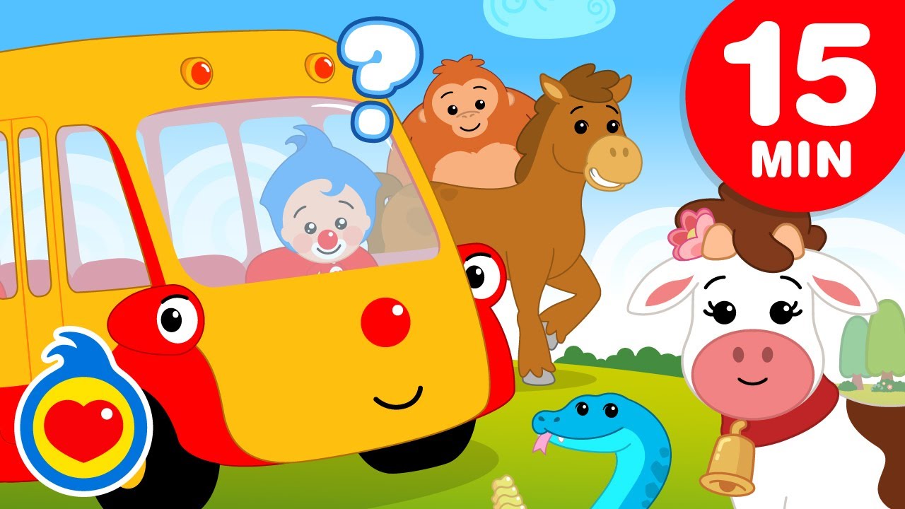 ¿Qué Animales Vemos desde el Autobús? | Y Más Vídeos Divertidos de Animales (15 Min) | Plim Plim