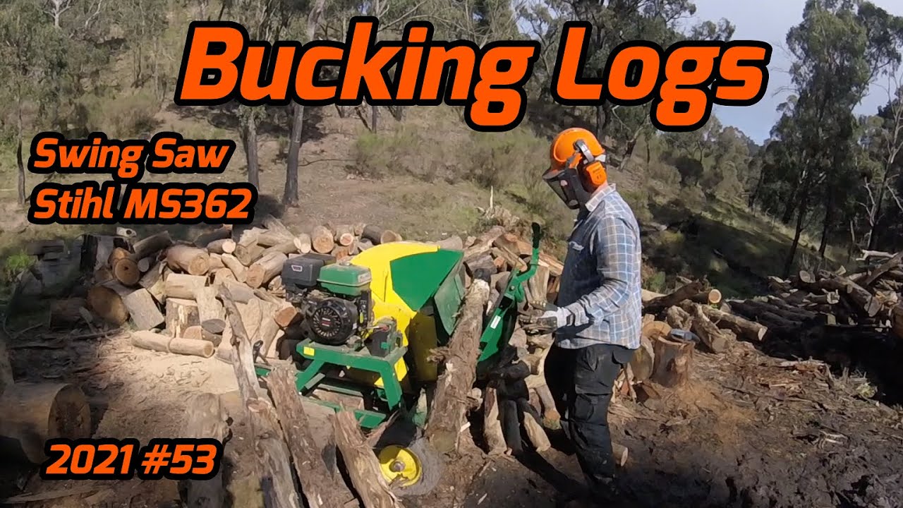Bucking Logs with the Swing Saw and Chainsaw 2021 53 YouTube