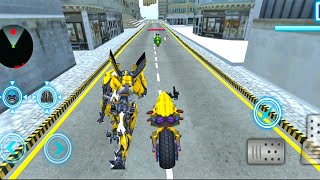 Transform Bike Lion Robot Shooting Games | Robot Transform Games | Bike Games 3D Racing screenshot 2