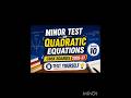 Class 10 maths chapter 4 minor mock test with solutions for CBSE Board 2026-27, competency focused..