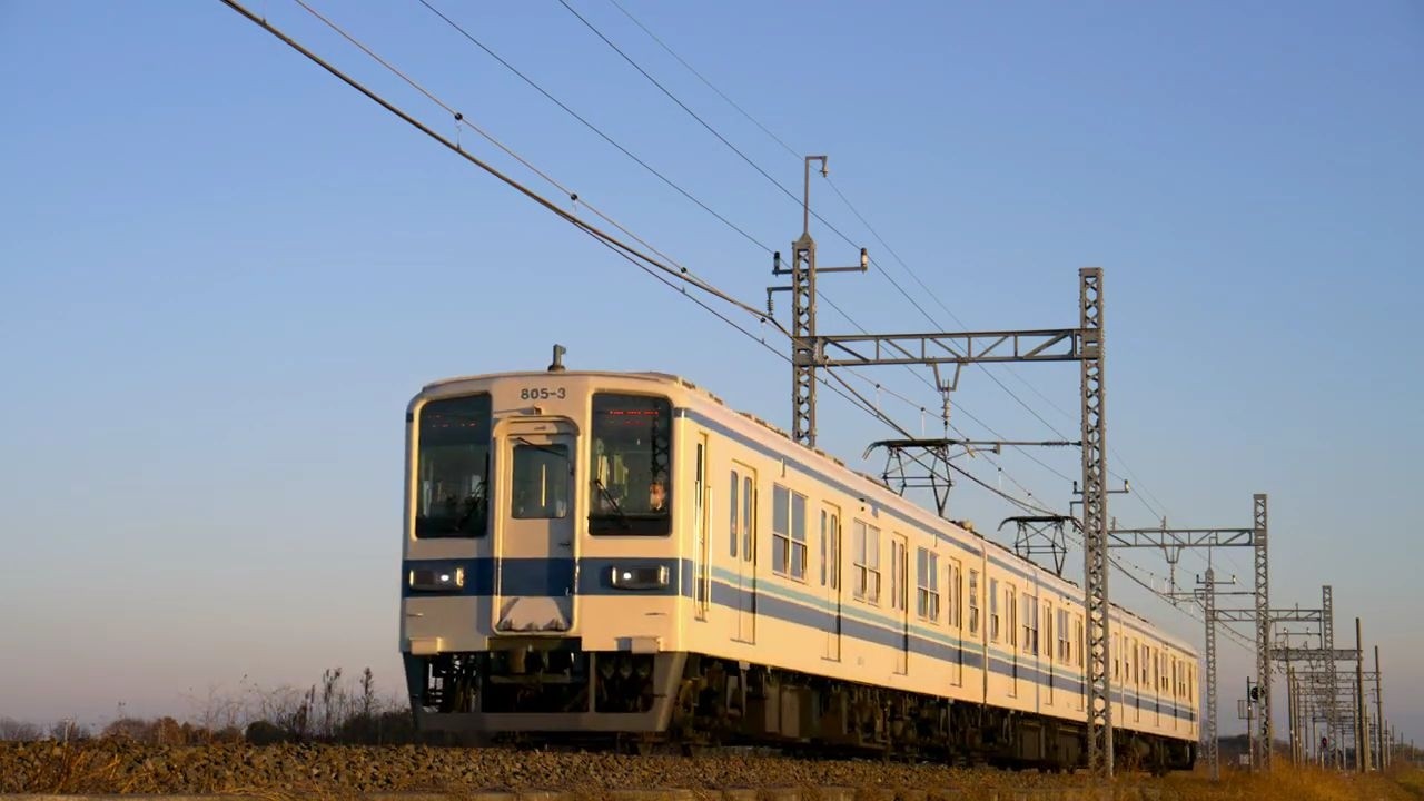 東武8000系800型805F ワンマン伊勢崎行 多々良~県通過【4K HDR 東武8000系800型805F ワンマン伊勢崎行 多々良~県通過【4K HDR