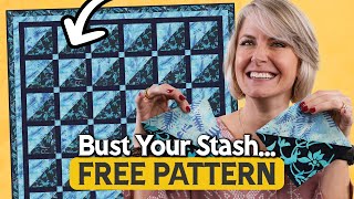 ⭐FREE PATTERN⭐ | Easy Triangle &amp; Square Sashed Quilt Pattern!