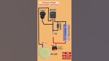 emergency light with automatic cutoff circuit #shorts #yt #diy #emergencylight