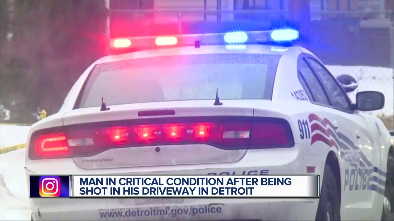 Man in critical condition after being shot in his driveway in Detroit