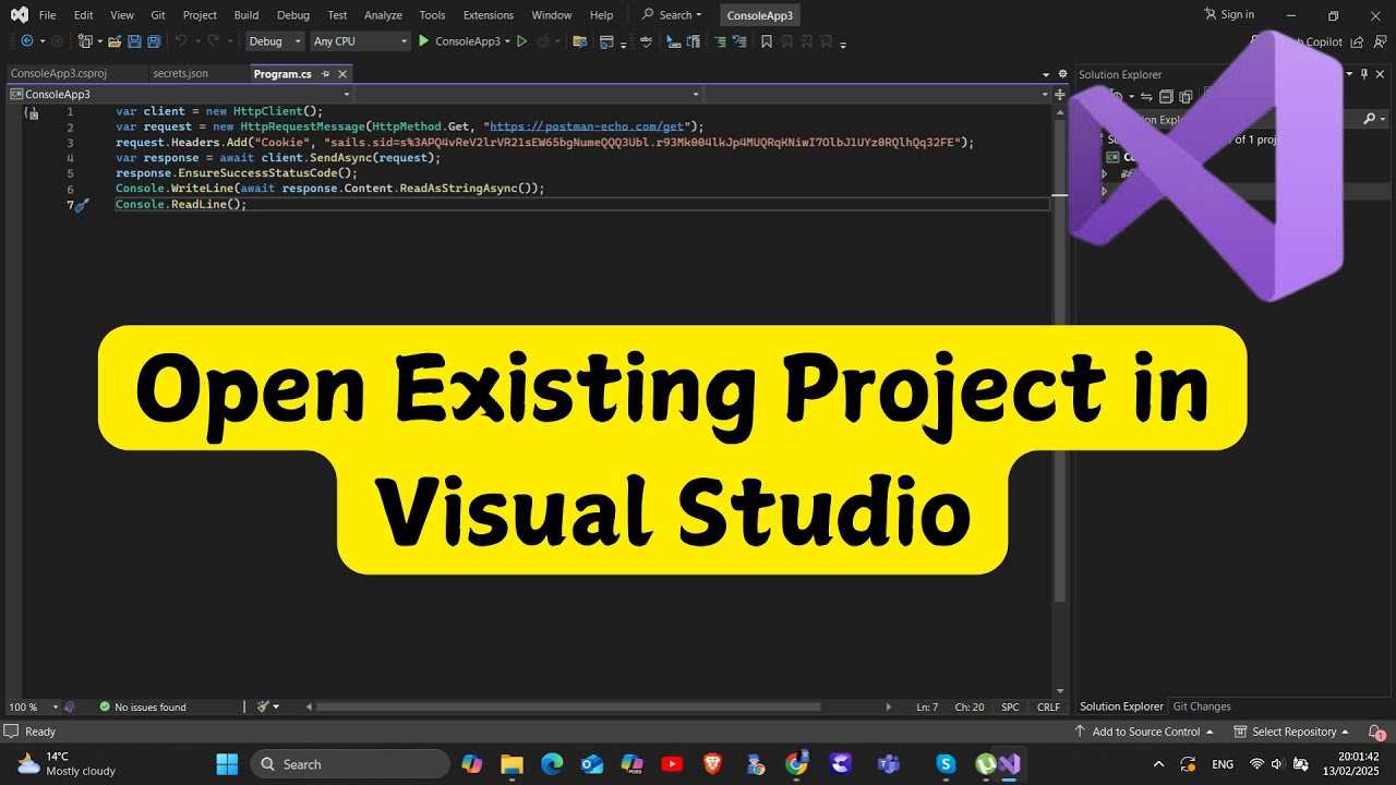 How to open Existing Project in Visual Studio ? - YouTube