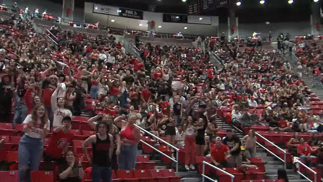 KUSI's Allison Edmonds live at Viejas Arena for the SDSU Championship ...