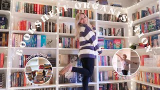 bookshelf organisation 🪄 reorganise my home library of 14 bookshelves 📖🍄
