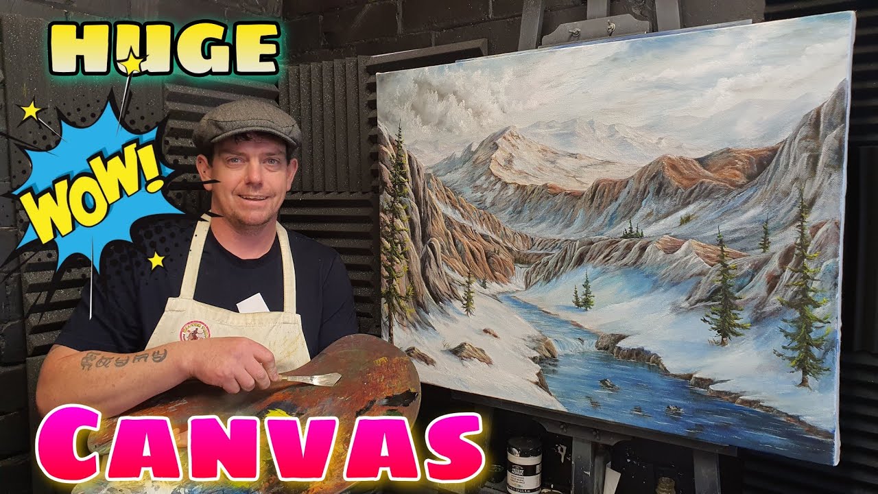 Холст большого размера с изображением горного пейзажа, от которого захватывает дух!