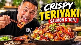 Crispy Teriyaki Salmon & Tofu | Easy 20 Minute Dinner