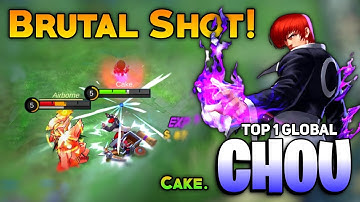 Brutal Shot! Chou Offlane Gameplay [ Top 1 Global Chou Best Build 2021 ] By Cake. - Mobile Legends