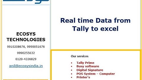 Map Tally data with Excel Real Time || Tally || Usroli Enterprises || Tally Support || Customization