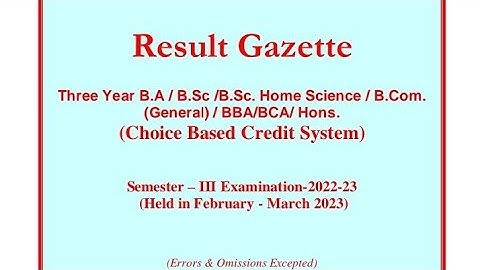 3rd semester result out jammu University.