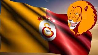 Galatasaray marşı bayrağı eşliğinde