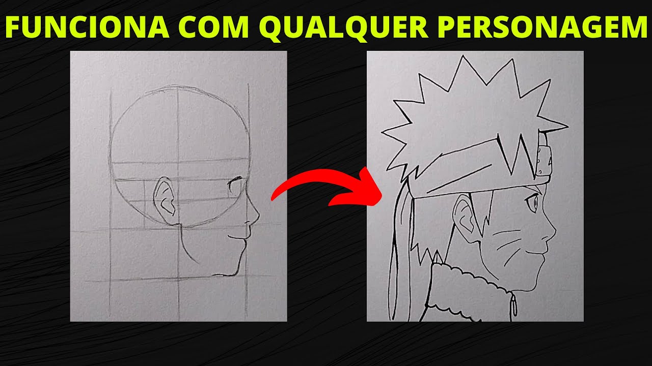 Como Desenhar Rosto de Anime Masculino De Frente Passo a Passo