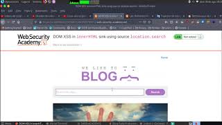 DOM XSS in innerHTML sink using source location.search