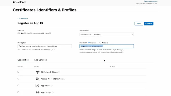 Publishing | Configuration | iOS | Provisioning Profile Notification Extension