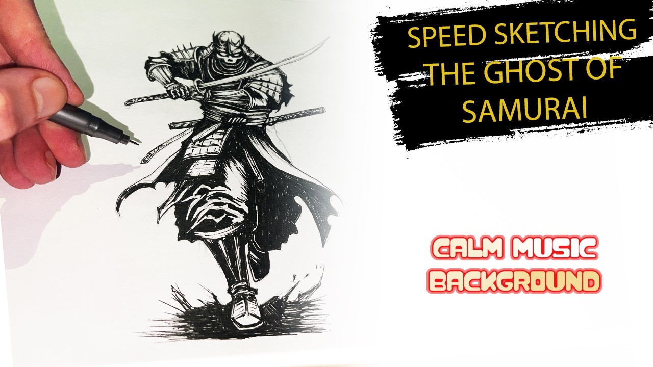 SKETCH OF SAMURAI | step by step drowing | Calm, music