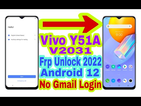 Vivo Y51A (V2031) Android 12 Frp Bypass Without Pc |New Trick 2022| Bypass Google Lock 100% Working