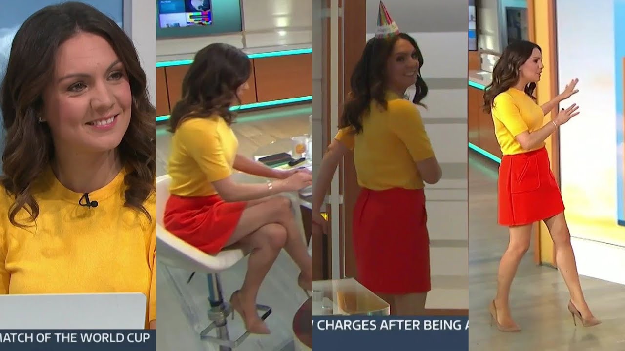 Laura Tobin-Mini Skirt & Yellow Top Incredible Legs 28th July 2023 HD ...