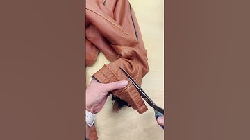 High Impact Alterations 🫣 #sew #leatherjacket #shorteningsleeves #alterations