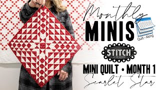 Monthly Minis QuiltAlong | Month 1 | Scarlet Star | Lisa Bongean | Primitive Gatherings