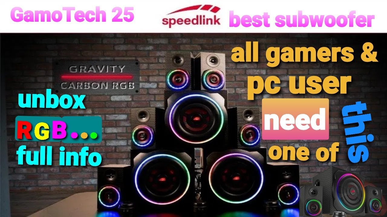 unboxing SPEEDLINK GRAVITY CARBON RGB 2.1 +SOUND TEST INFO GAMING PC  SUBWOOFER - YouTube