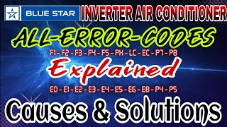 ||SCG|| Bluestar inverter ac all error codes explained||Couses& Solutions||2025||